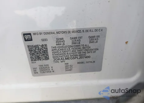 2023 GMC Terrain Fwd Sle z USA, uszkodzony, nr VIN 3GKALMEG5PL207400